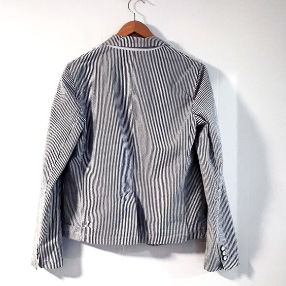 Brand new GAP Academy Blazer Gap Blue White Seersucker Jacket Size 8 - Picture 3 of 13